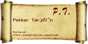 Pekker Tarján névjegykártya